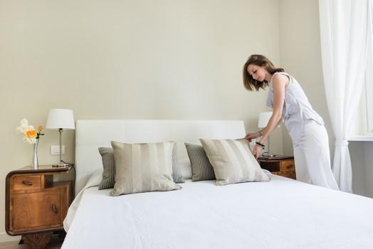 Woman staging a room