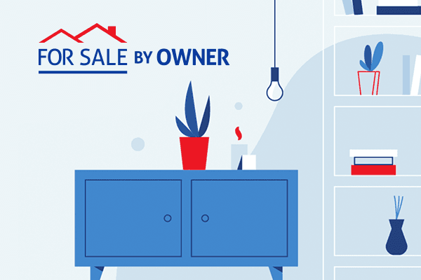 Generic Image of a credenza and Forsalebyowner.com logo