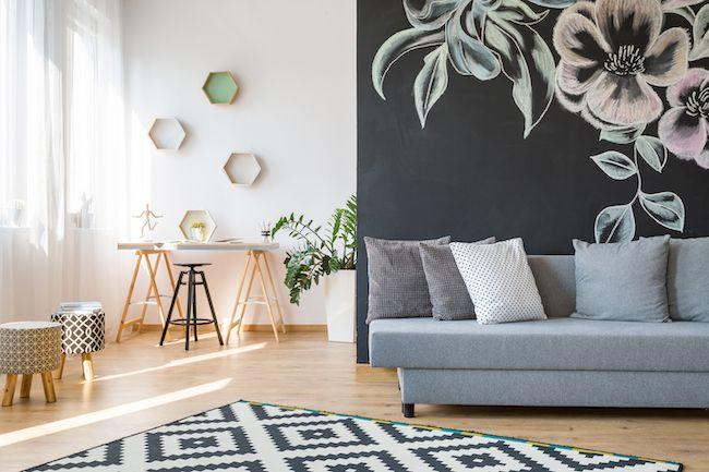 Bright, spring-y living room.