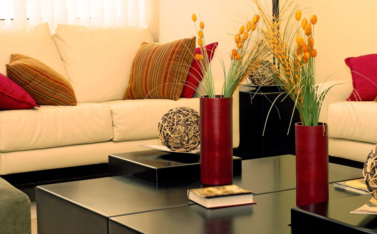 Living room in fall color palette