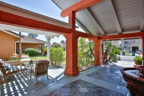 Front Entry with Fountain and porch